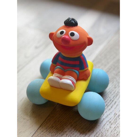 Iuco Other - Vtg Collectible Iuco SESAME STREET Soft on Wheels ERNIE Baby Toy Rolling Car